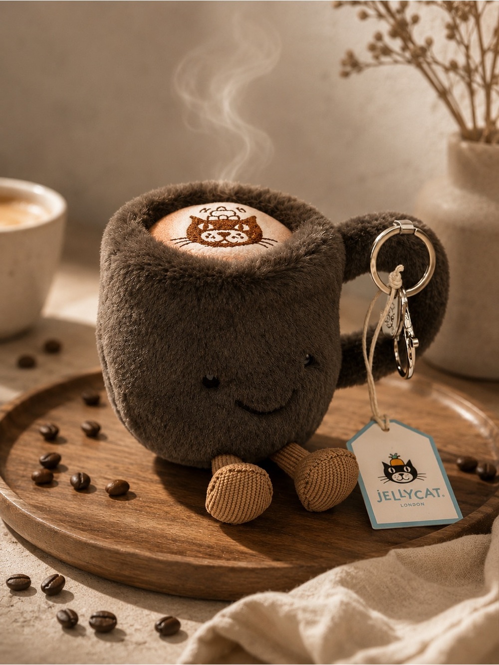 Jellycat Amuseable Coffee Cup bag charm keychain